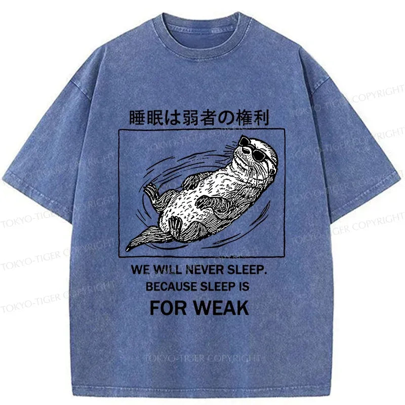 Kyoto-Lion Sleep Is For Weak Washed T-Shirt