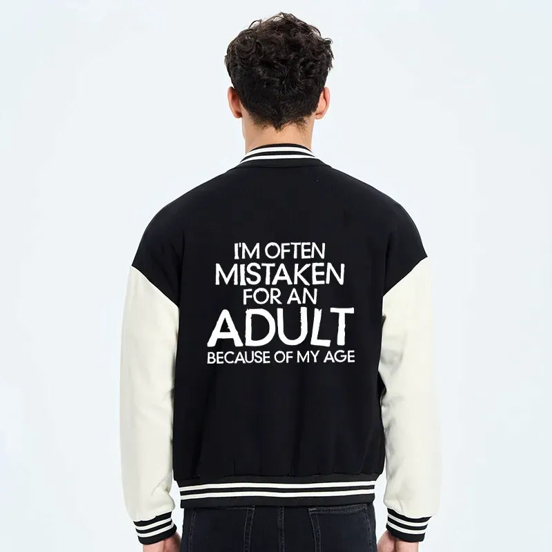 Vintage unisex varsity jacket with embroidery