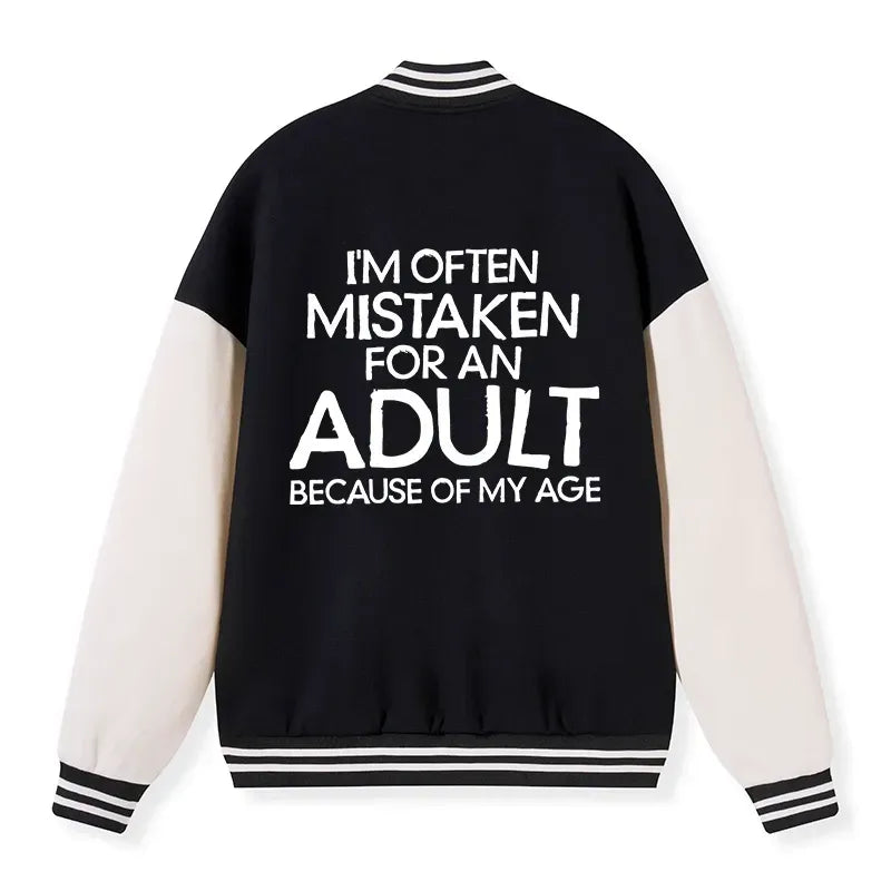 Kyoto-Lion Old In Age But Young At Heart Embroidery Varsity Jacket