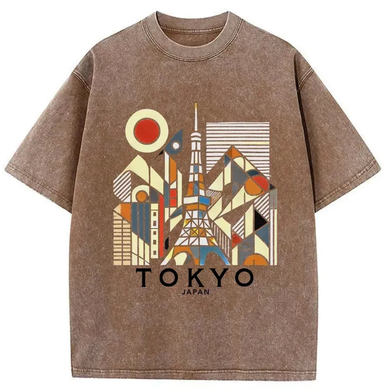 washed t-shirt for streetwear vacation