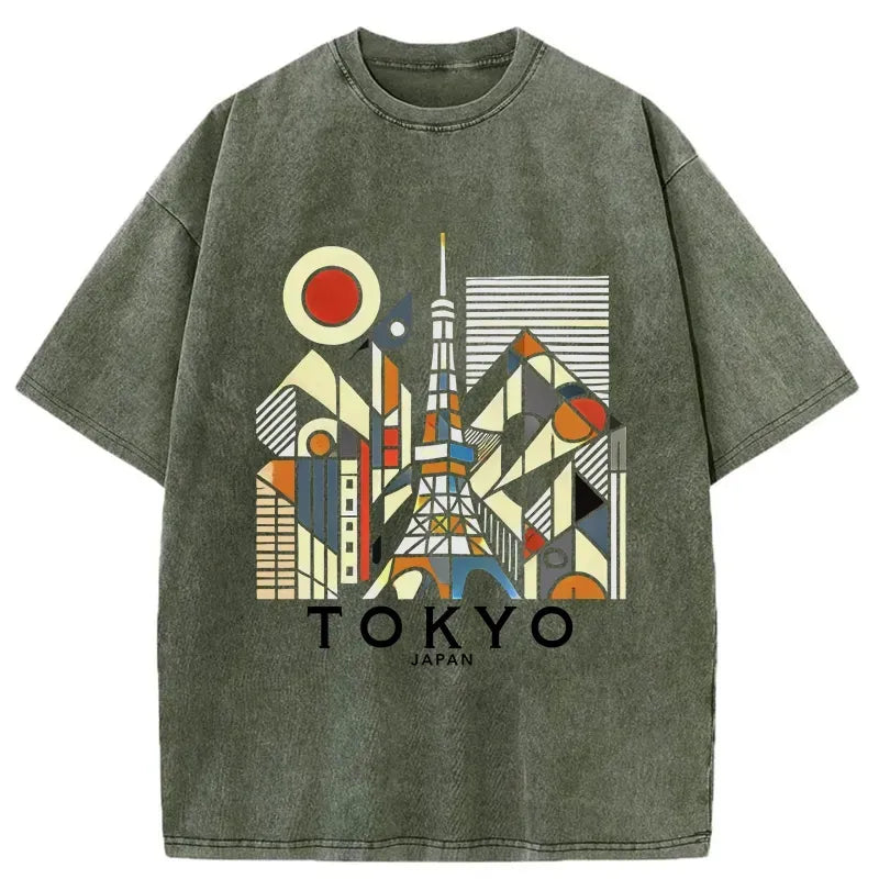 washed t-shirt for streetwear vacation