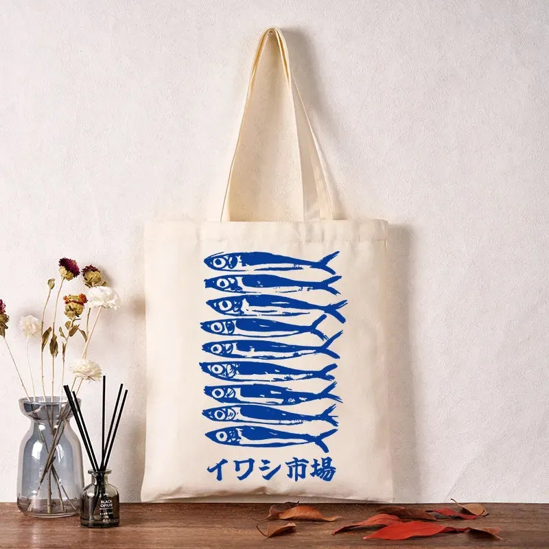 Kyoto-Lion Sardine Market Tote Bag