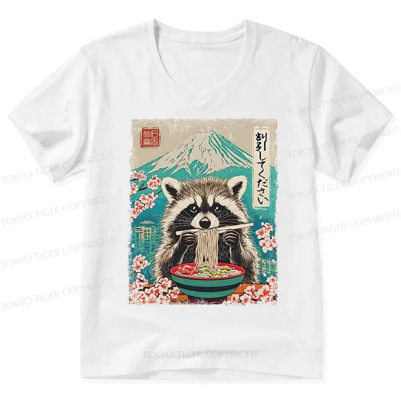 kyoto lion raccoon v-neck t-shirt free shipping
