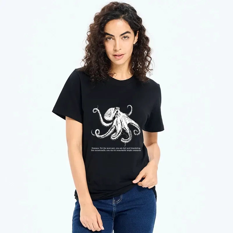 Kyoto-Lion Vintage Octopus Line Drawing Classic T-Shirt