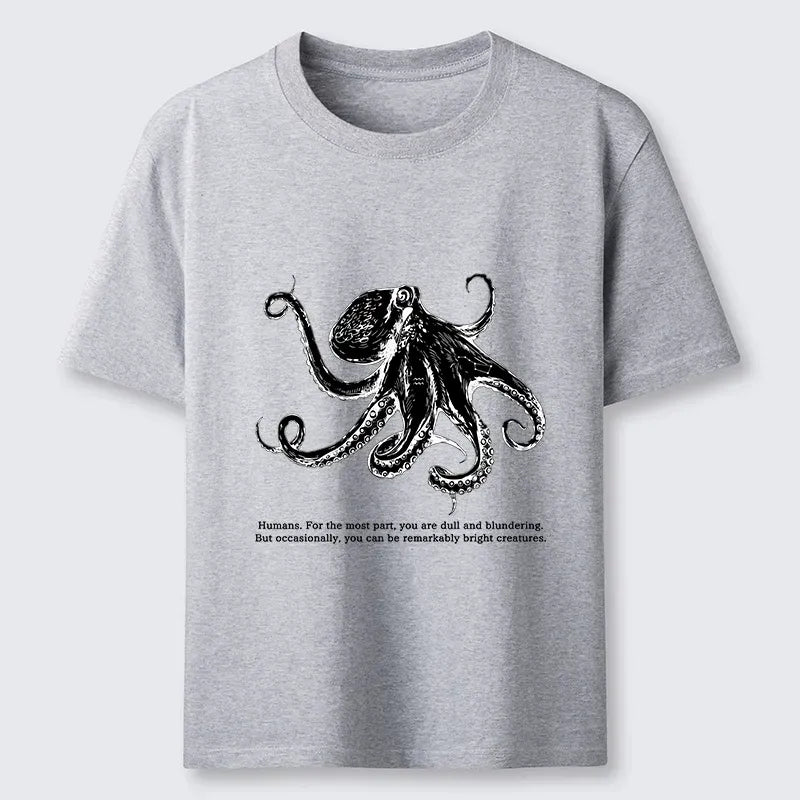 Unisex Octopus Line Drawing T-Shirt