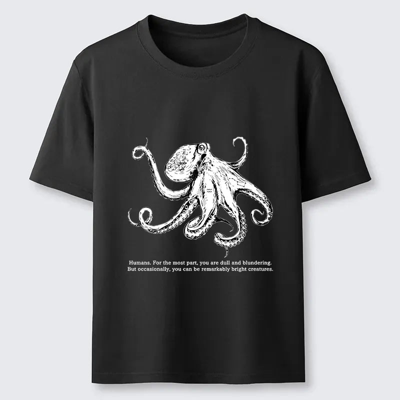 Unisex Octopus Line Drawing T-Shirt