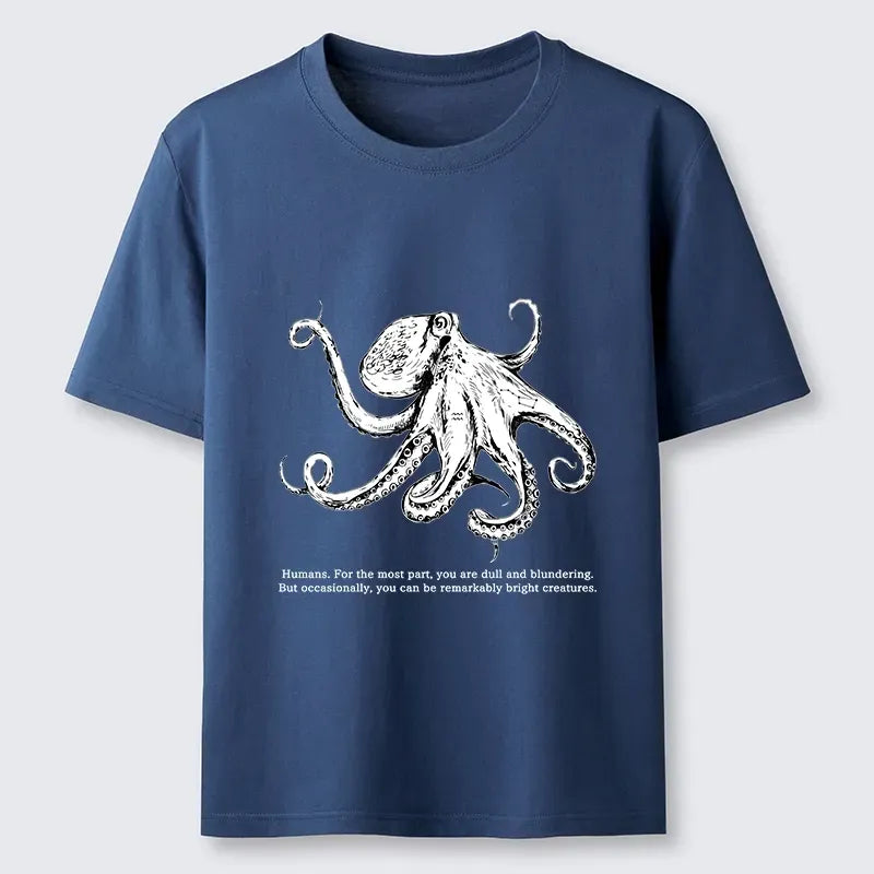Unisex Octopus Line Drawing T-Shirt