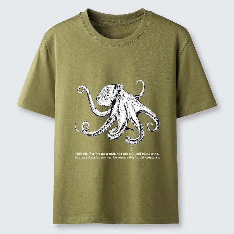 Kyoto-Lion Vintage Octopus Line Drawing Classic T-Shirt