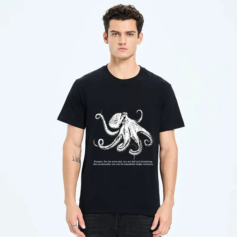 Unisex Octopus Line Drawing T-Shirt