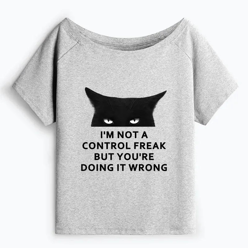 Funny Japanese Off Shoulder T-Shirt