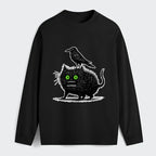 Unisex Vintage Japanese Black Cat T-Shirt for Daily Wear