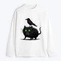 Unisex Vintage Japanese Black Cat T-Shirt for Daily Wear