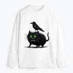 Unisex Vintage Japanese Black Cat T-Shirt for Daily Wear