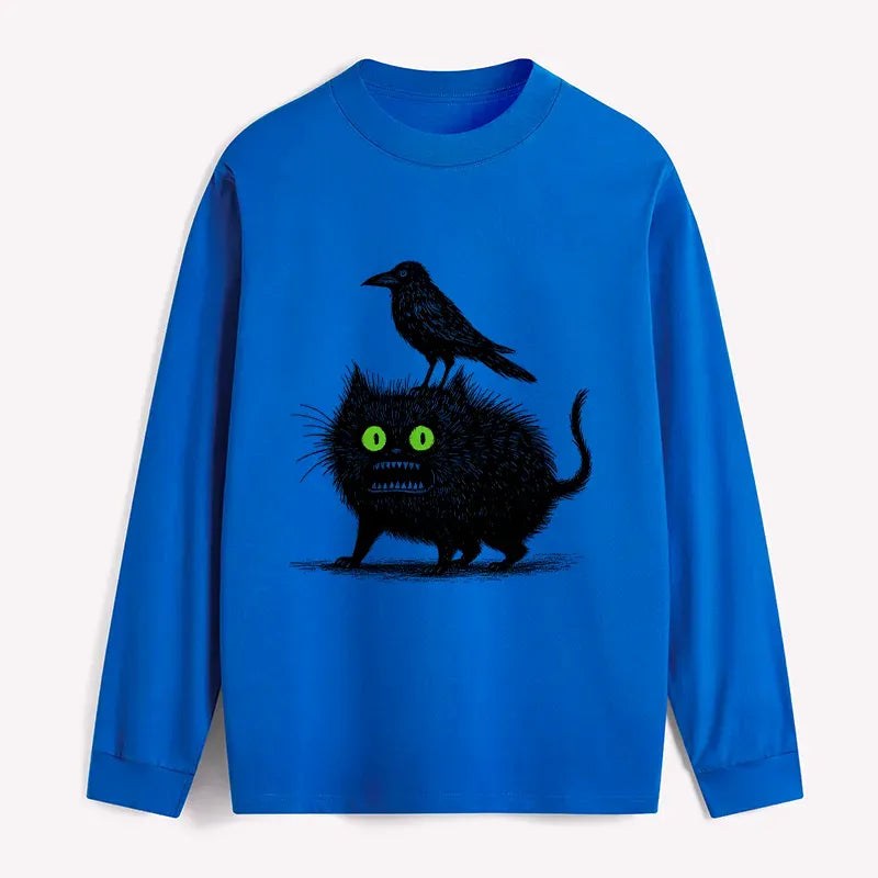Unisex Vintage Japanese Black Cat T-Shirt for Daily Wear