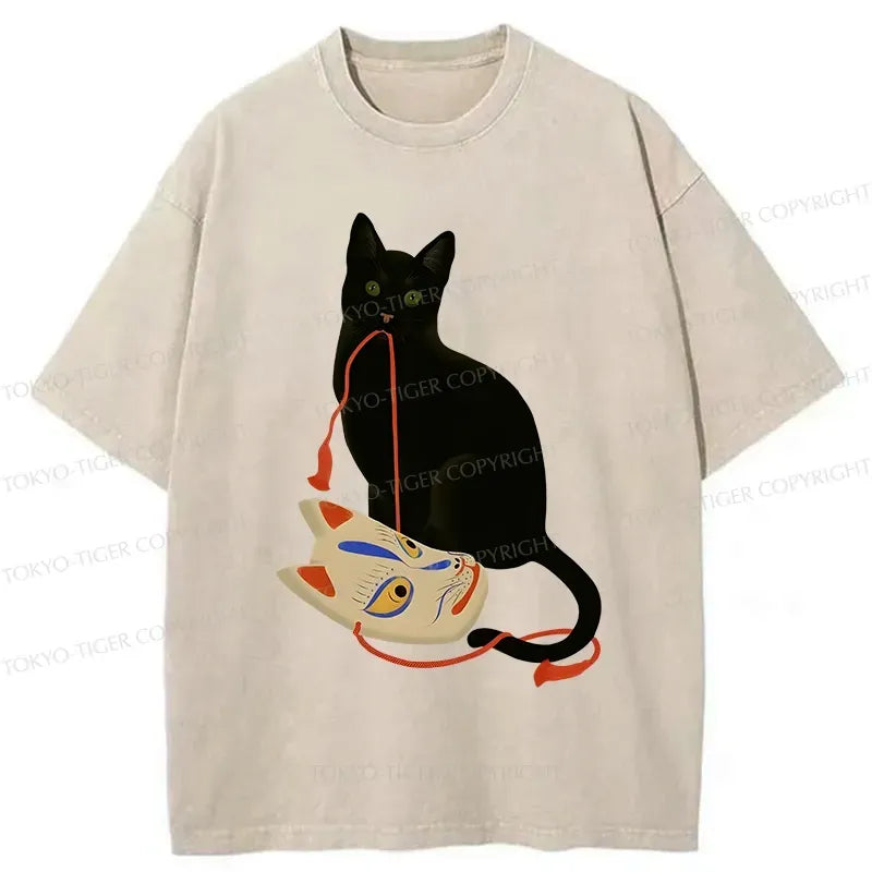 Trendy Japanese Cat Fox Mask T-Shirt