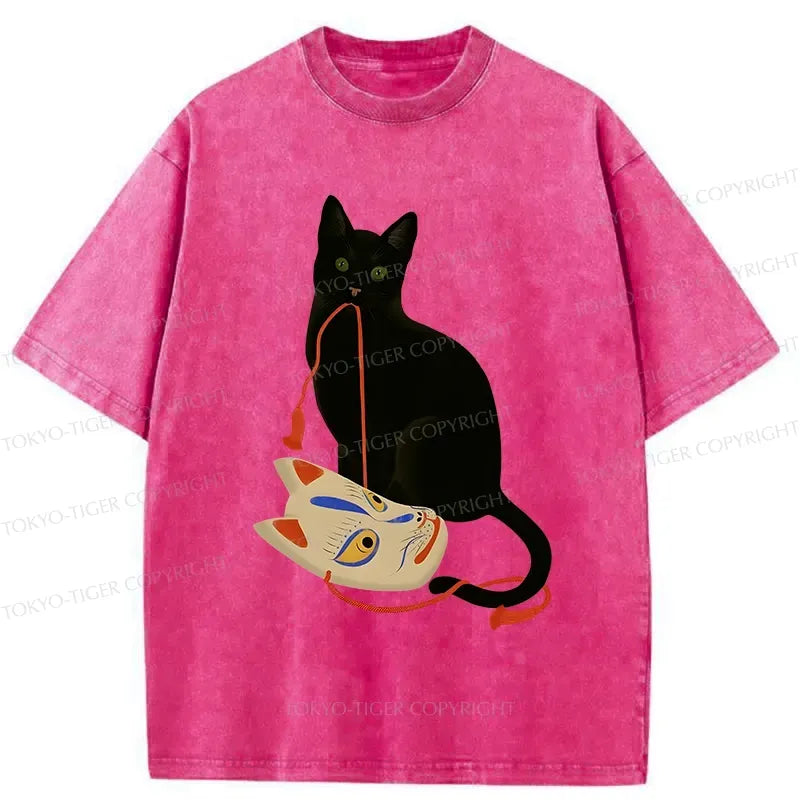 Trendy Japanese Cat Fox Mask T-Shirt