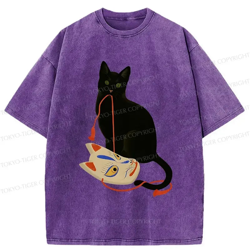 Trendy Japanese Cat Fox Mask T-Shirt