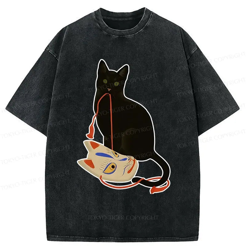Trendy Japanese Cat Fox Mask T-Shirt