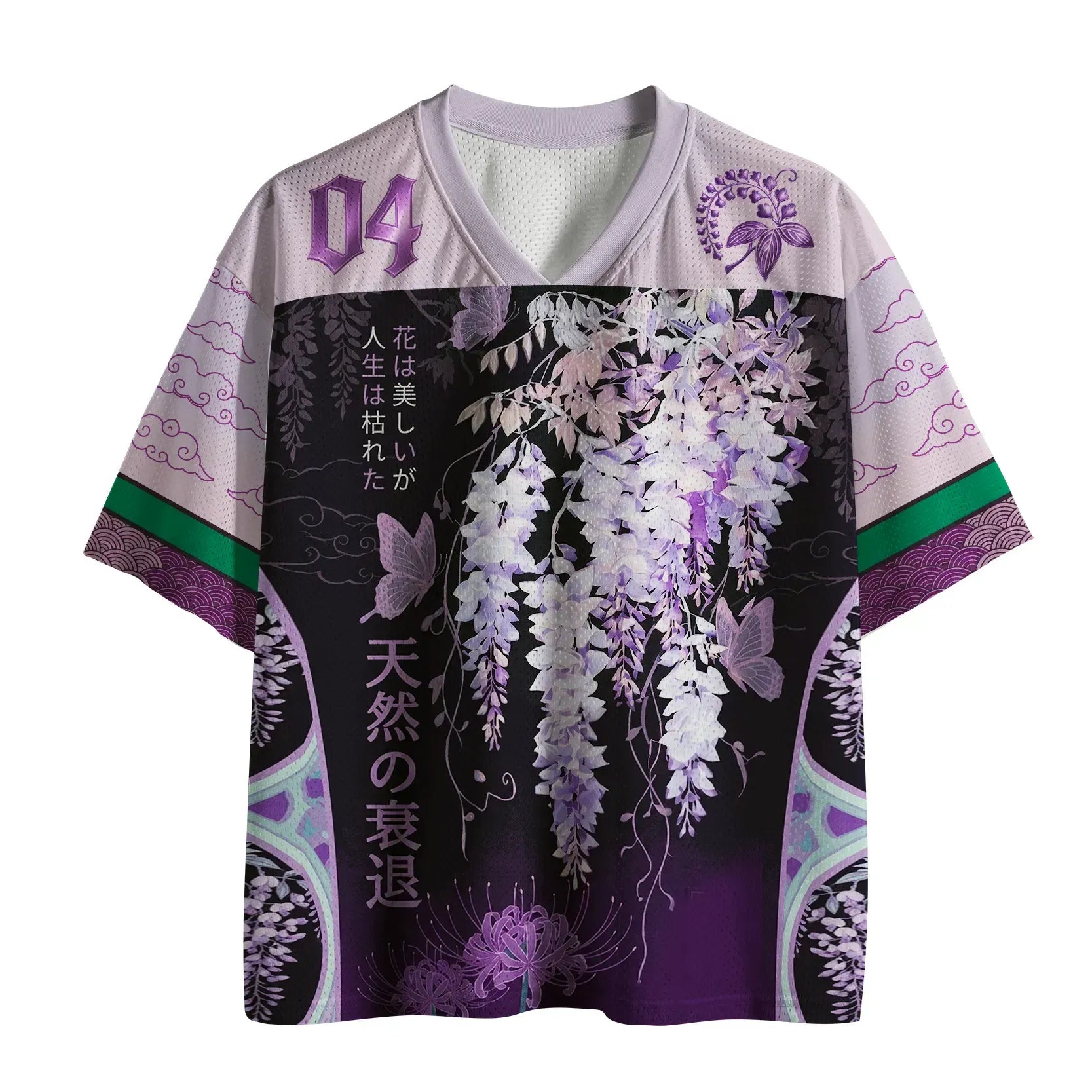 Kyoto Lion Japanese Flowers Mesh Jersey on Sale