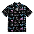 Kyoto-Lion Japanese Elements Combination Black Aloha Hawaiian Shirt