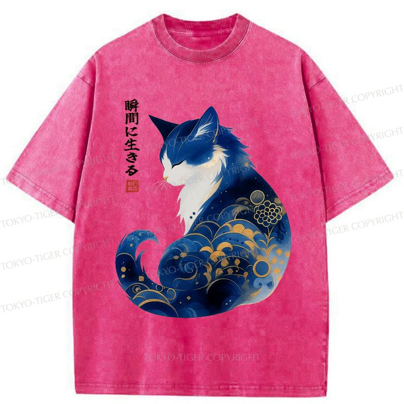 Retro Japanese Zen Cat T-Shirt