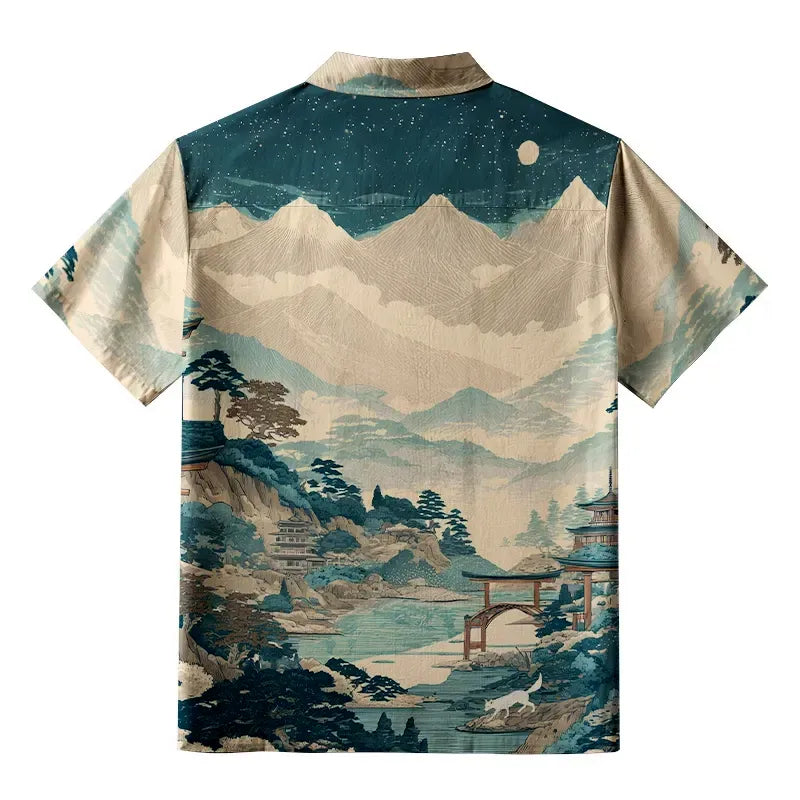 Japanese Lion Button-up Shirt Free Shipping