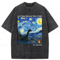 Kyoto-Lion Loch Ness Monster Under The Stars Washed T-Shirt