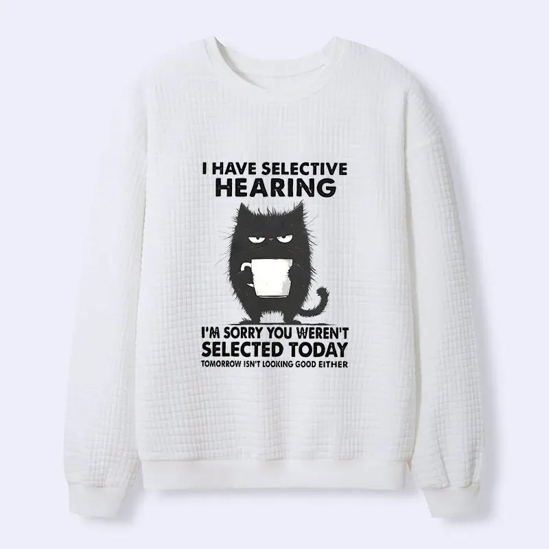 Kyoto-Lion Selective Hearing Waffle Sweatshirt