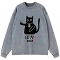 Japanese Baka Cat Long Sleeve T-Shirt