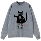 Japanese Baka Cat Long Sleeve T-Shirt