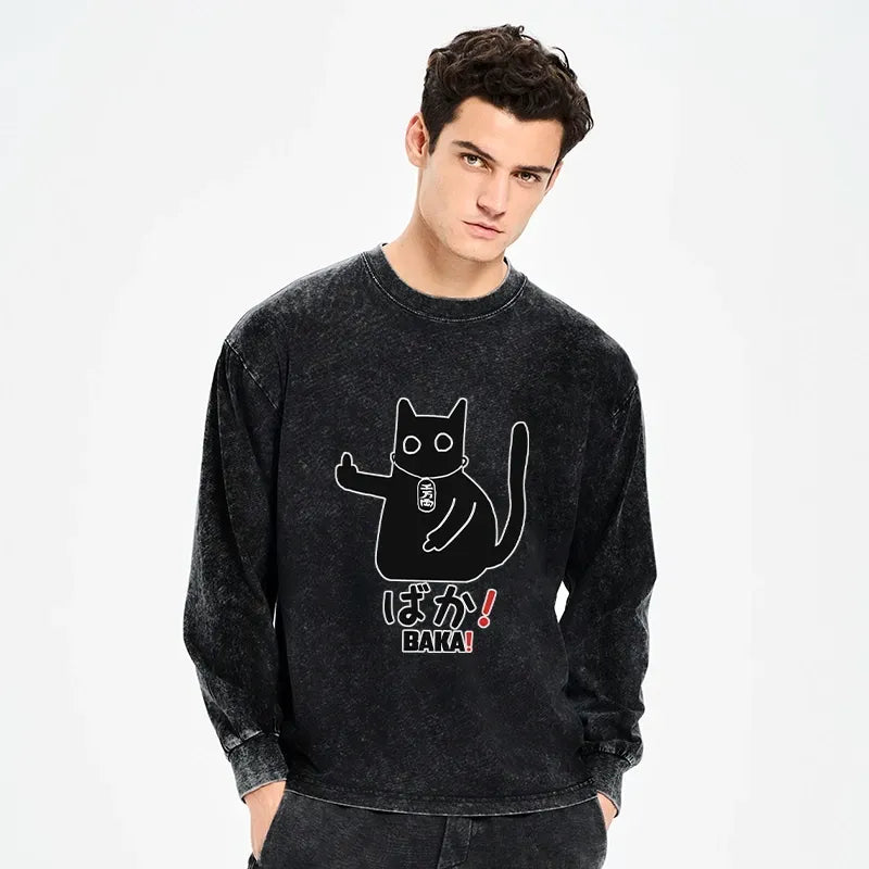 Funny Baka Cat Tee for Streetwear