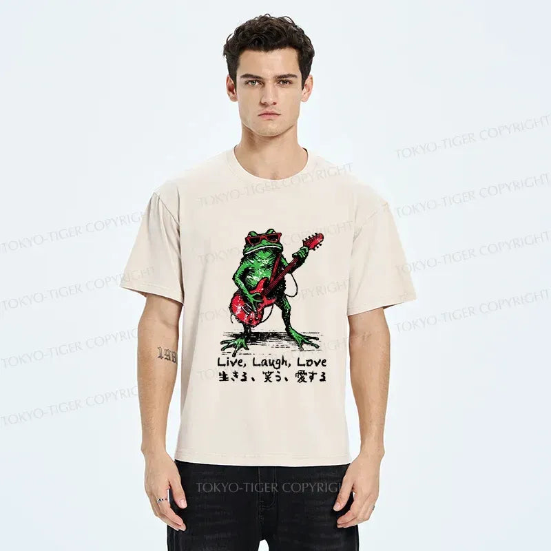 funny frog guitar t-shirt best seller