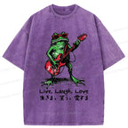 japanese streetwear frog playing guitar tee