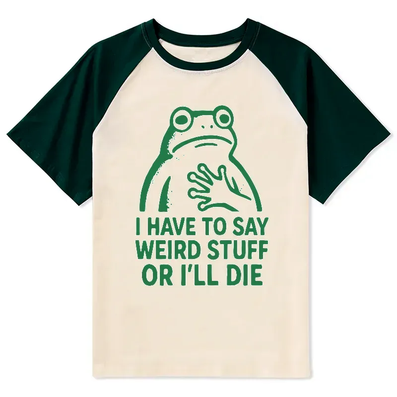 Kyoto-Lion Weird Frog Funny Meme Shirt Raglan T-shirt