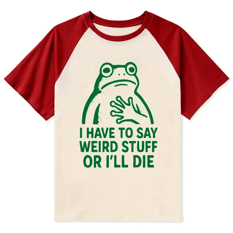 Kyoto-Lion Weird Frog Funny Meme Shirt Raglan T-shirt