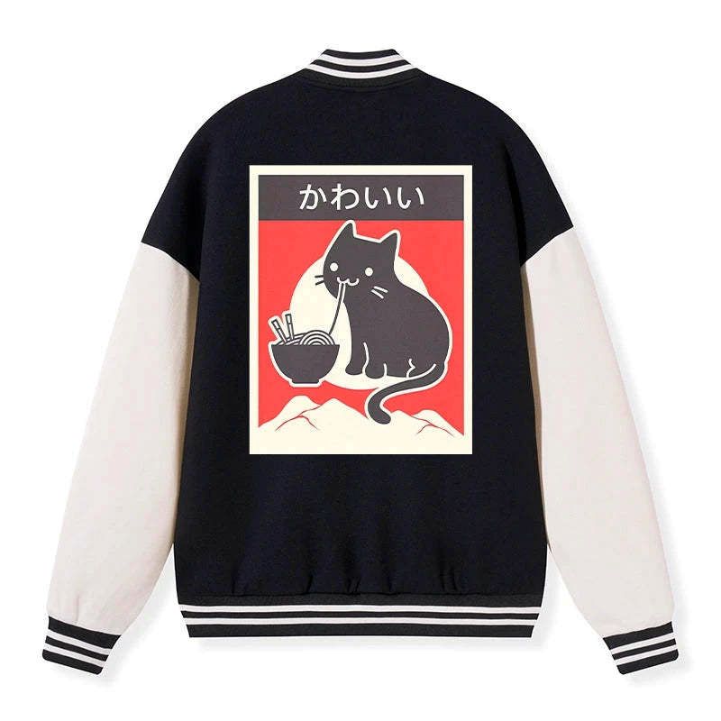 Kawaii ramen cat jacket for daily wear