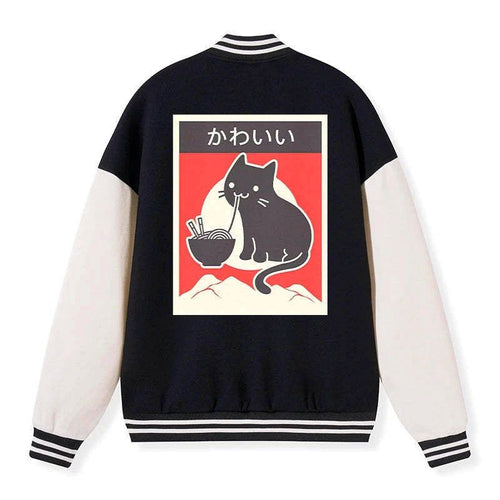 Kawaii ramen cat jacket for daily wear