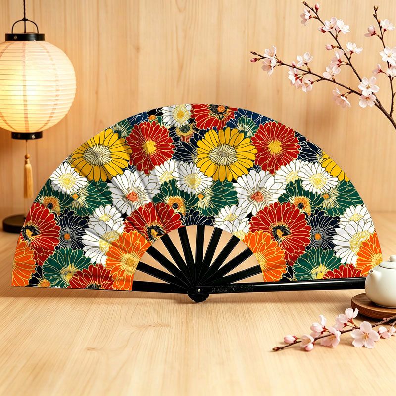 Vintage Japanese Hand Fan for Home Decor