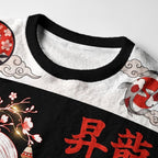 Kyoto-Lion Vintage Sakura And Koi Fuzzy Christmas Ugly Sweatshirt