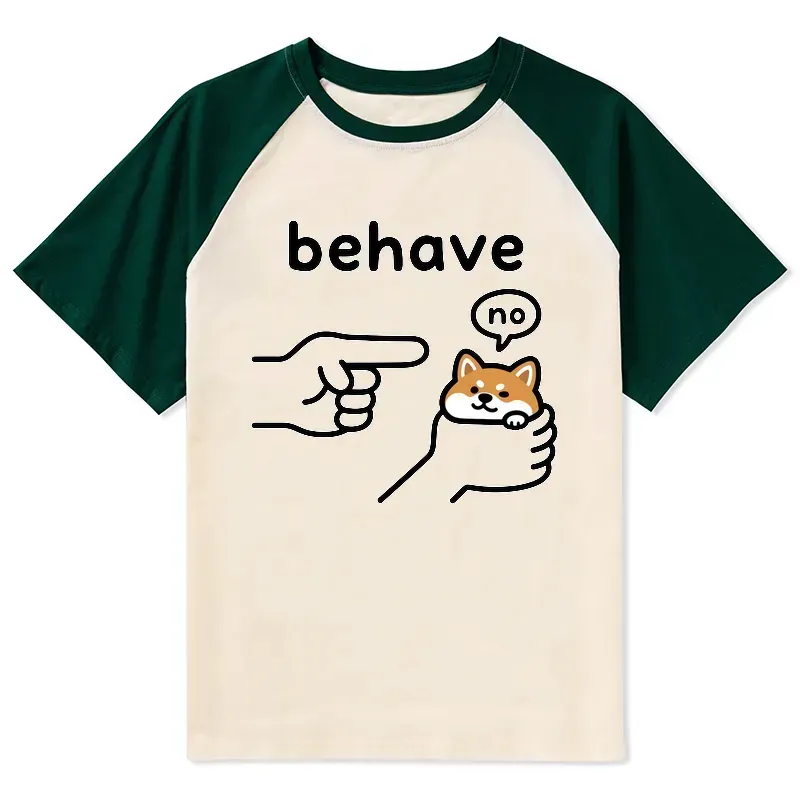 Japanese Vintage Style Shiba Raglan Tee