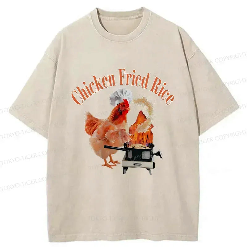 Kyoto-Lion Chicken Fried Rice Washed T-Shirt