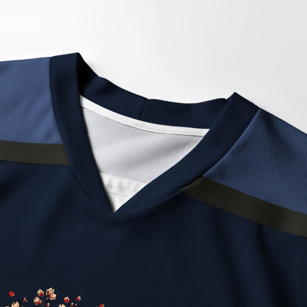 Kyoto-Lion Japanese Twin Koi Wave Art Long-Sleeve Hockey Jersey