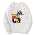 Primary Colors Cat Sweatshirt for Daily Wear