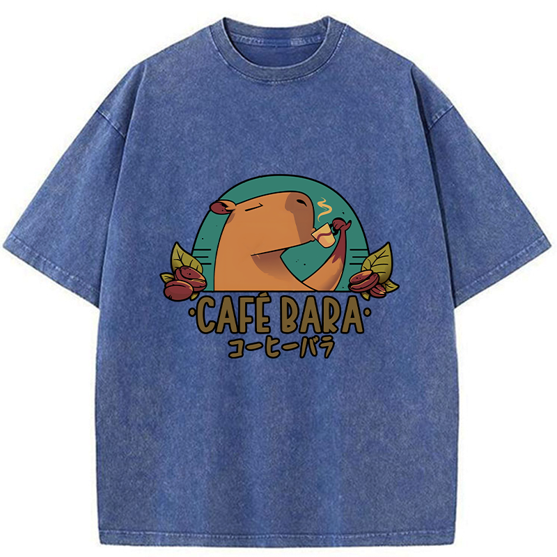 Kyoto-Lion Funny Cafebara Washed T-Shirt
