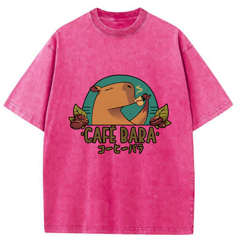 Kyoto-Lion Funny Cafebara Washed T-Shirt