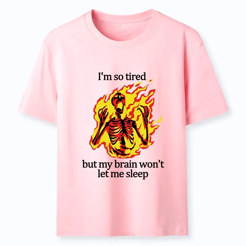 Tired Skeleton On Fire Japanese T-Shirt