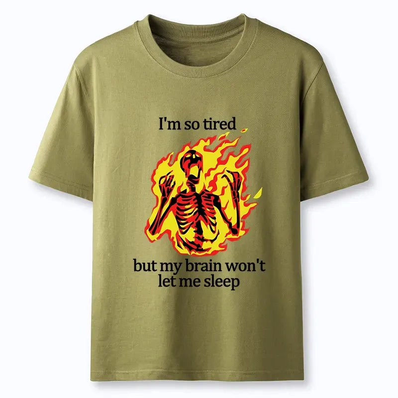 Tired Skeleton On Fire Japanese T-Shirt