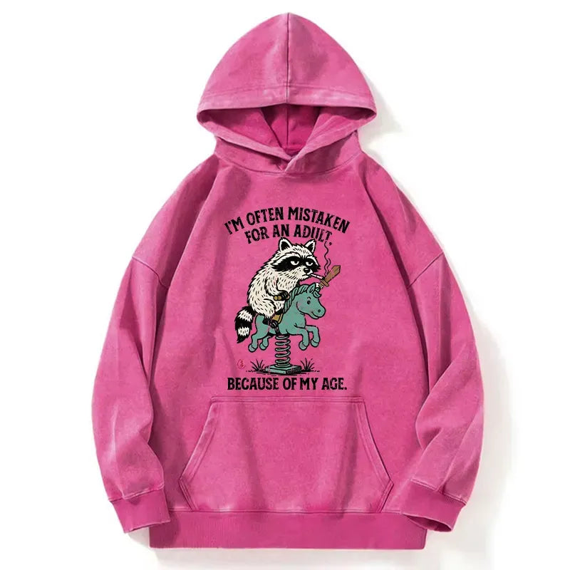 Funny Meme Washed Hoodie for Daily Wear