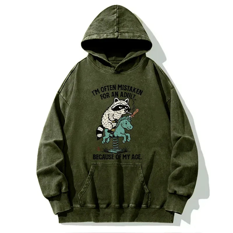 Funny Meme Washed Hoodie for Daily Wear