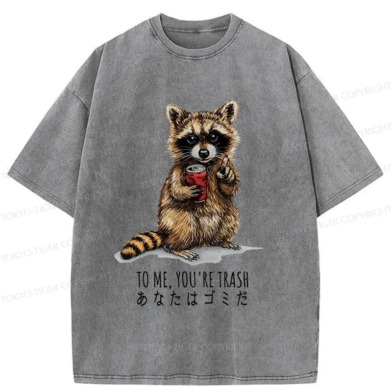 Japanese Washed Raccoon T-Shirt for Daily Wear